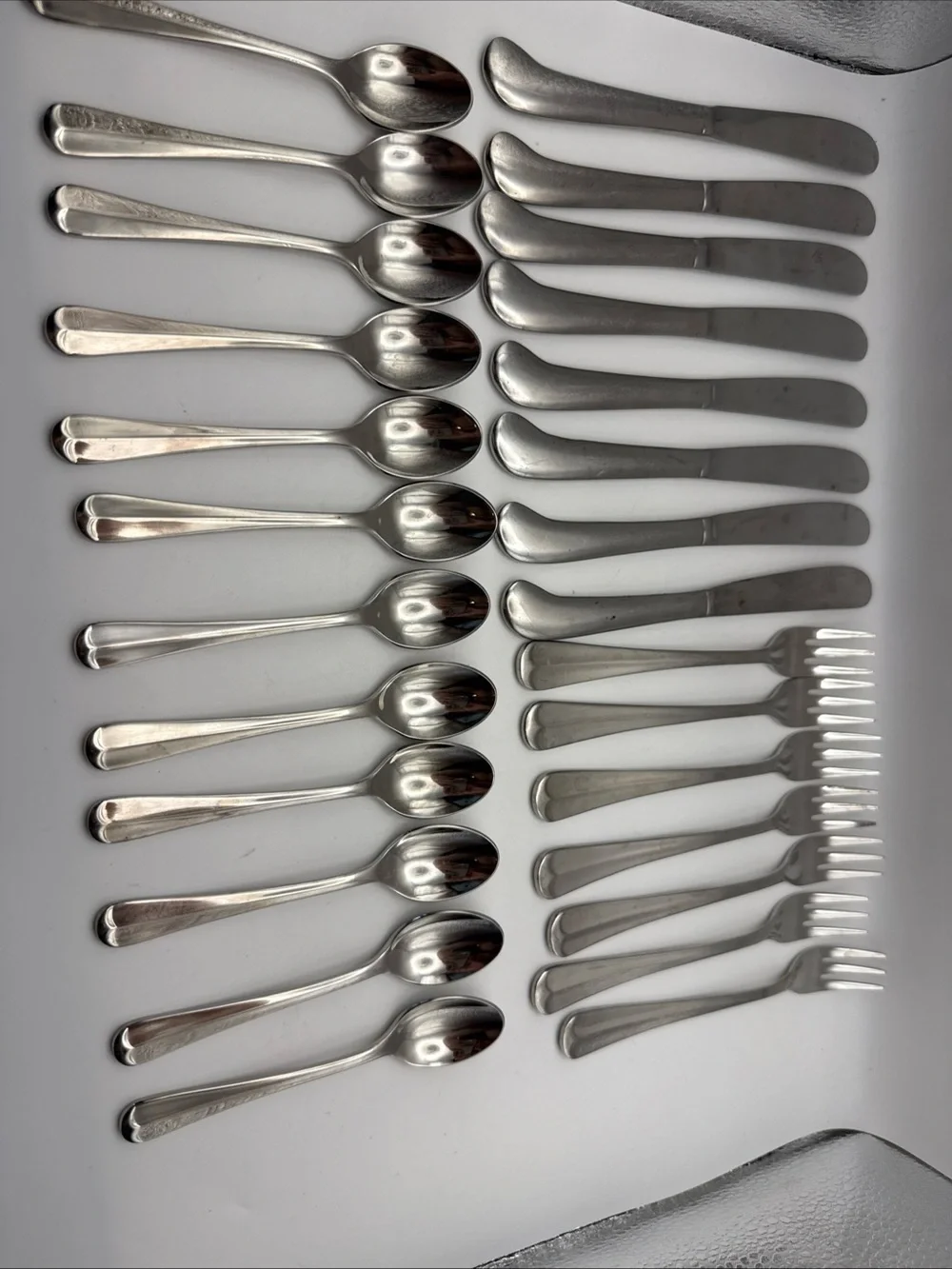 (27) Retroneu JAMESTOWN Stainless Cocktail Forks Demitasse Spoons Butter Knives